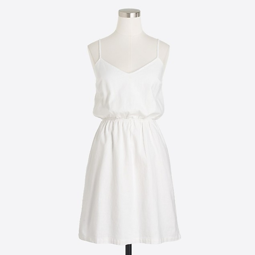NEW White Linen Cami Dress J. Crew